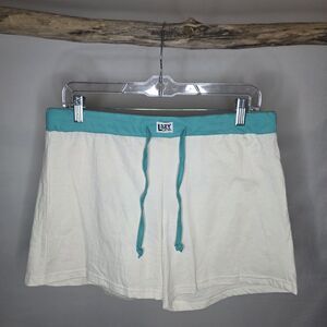 LazyOne Women's Boxer "Shake Your Booty" Horse Shorts White Teal Size M Cotton